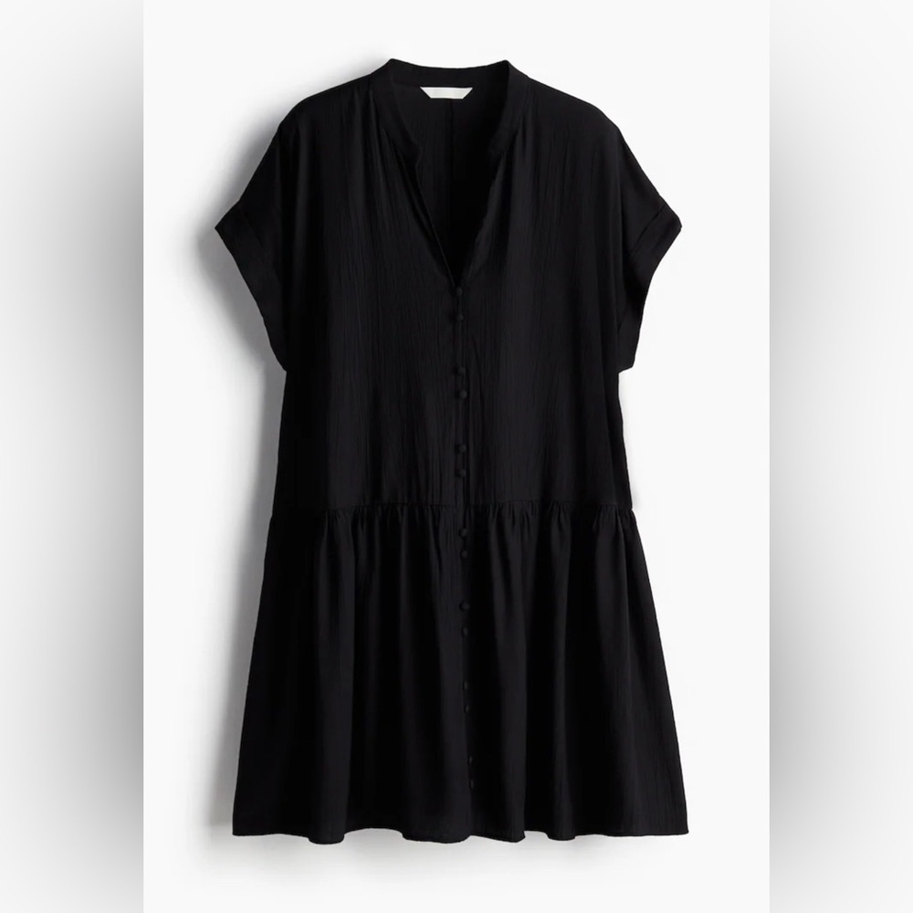 H&M Black Crinkled Tunic Dress - Picture 2 of 9